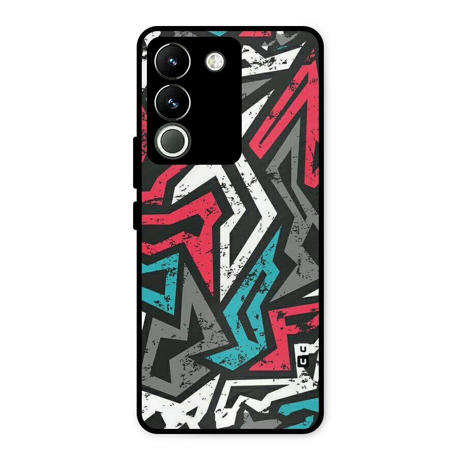 Rugged Strike Abstract Metal Back Case for Vivo Y200