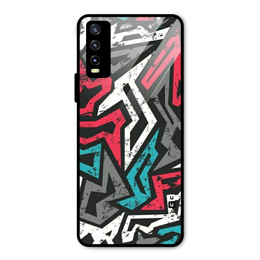 Rugged Strike Abstract Metal Back Case for Vivo Y20 2021