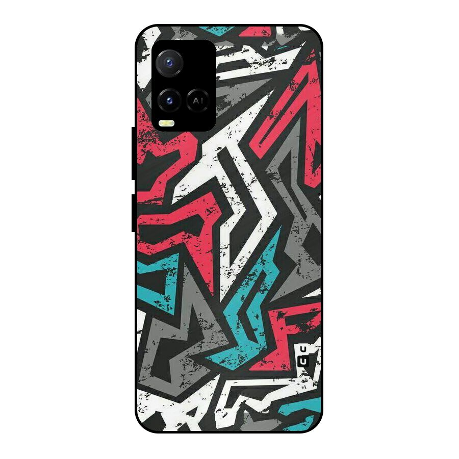 Rugged Strike Abstract Metal Back Case for Vivo Y21