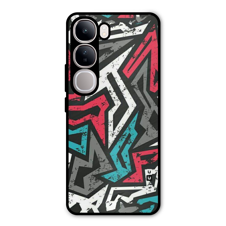 Rugged Strike Abstract Metal Back Case for Vivo Y300