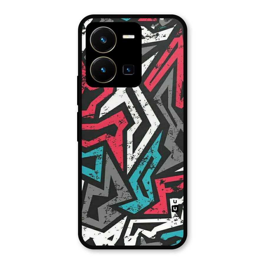 Rugged Strike Abstract Metal Back Case for Vivo Y35