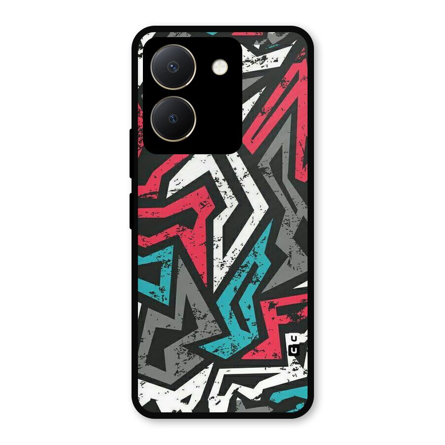 Rugged Strike Abstract Metal Back Case for Vivo Y36