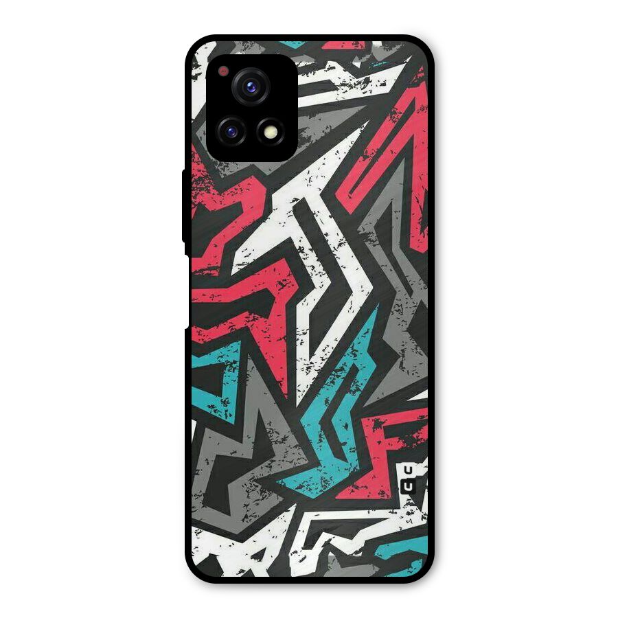 Rugged Strike Abstract Metal Back Case for Vivo Y72 5G