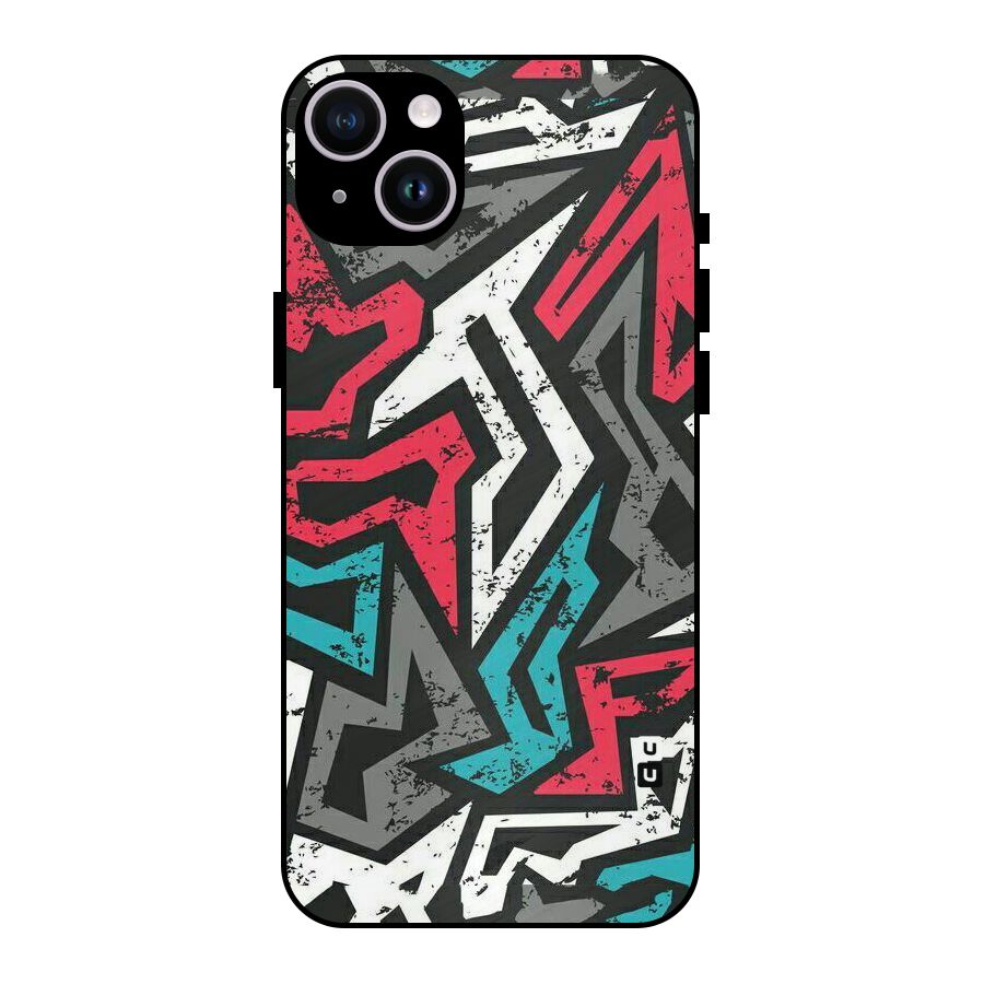 Rugged Strike Abstract Metal Back Case for iPhone 14 Plus