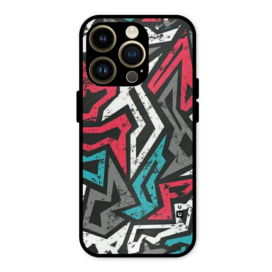 Rugged Strike Abstract Metal Back Case for iPhone 14 Pro