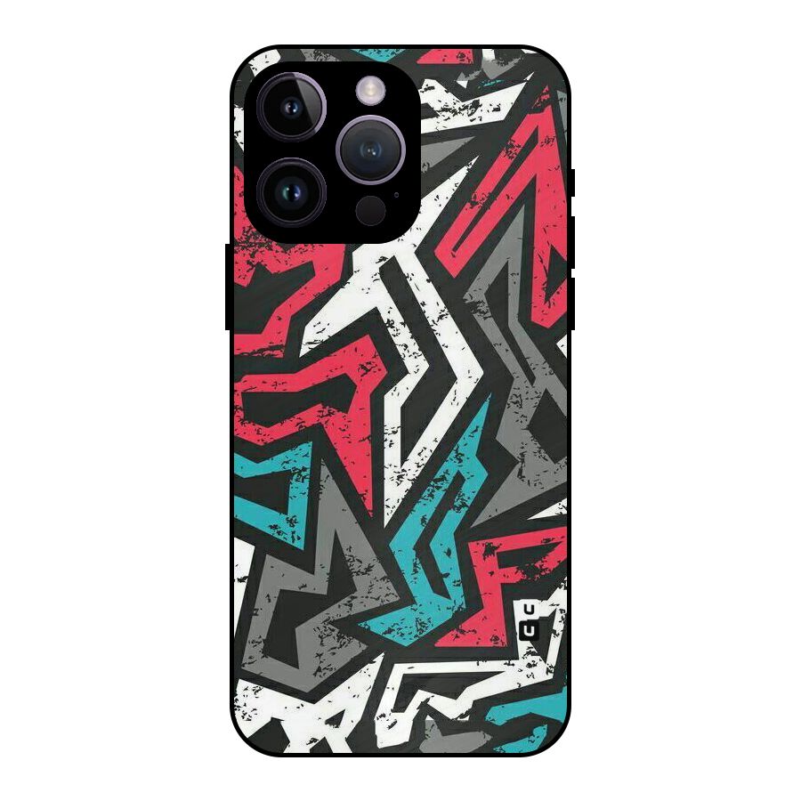 Rugged Strike Abstract Metal Back Case for iPhone 14 Pro Max