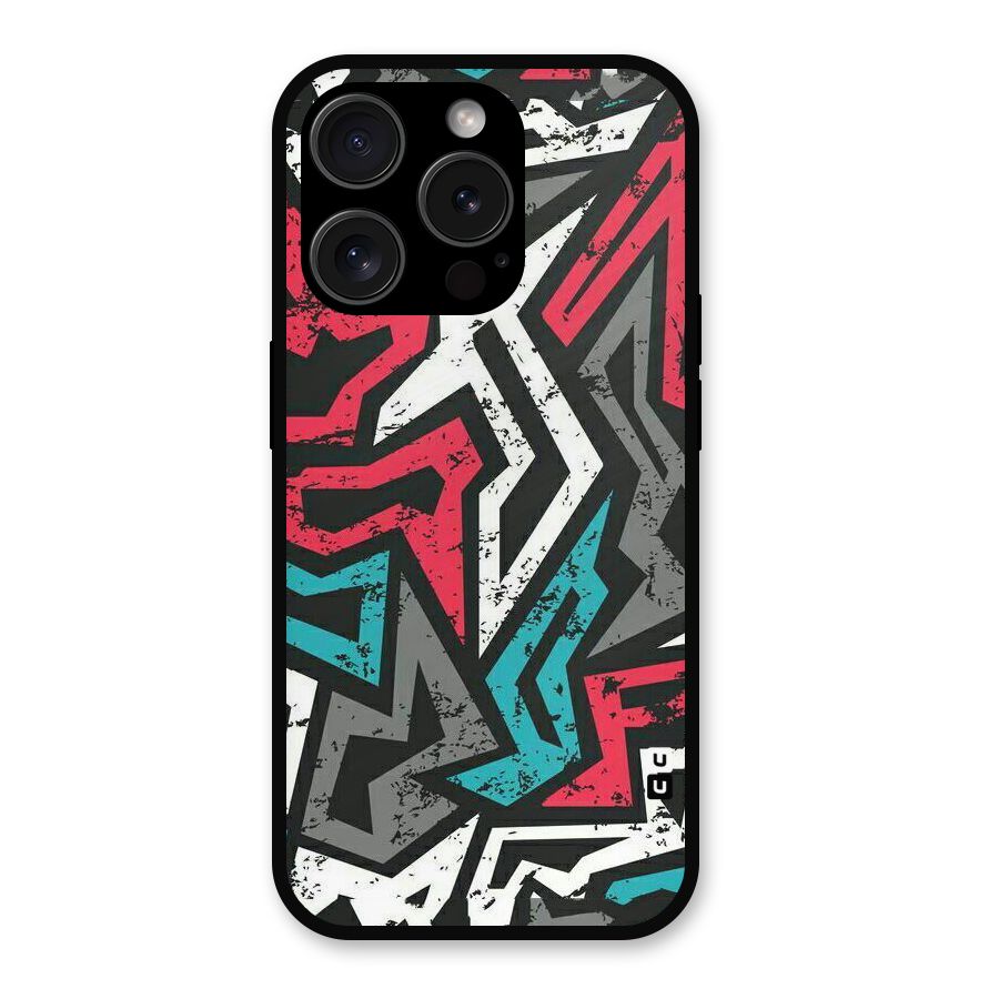 Rugged Strike Abstract Metal Back Case for iPhone 15 Pro