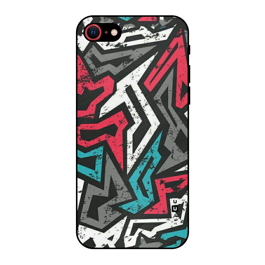 Rugged Strike Abstract Metal Back Case for iPhone 8