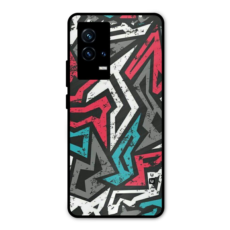 Rugged Strike Abstract Metal Back Case for iQOO 9 5G