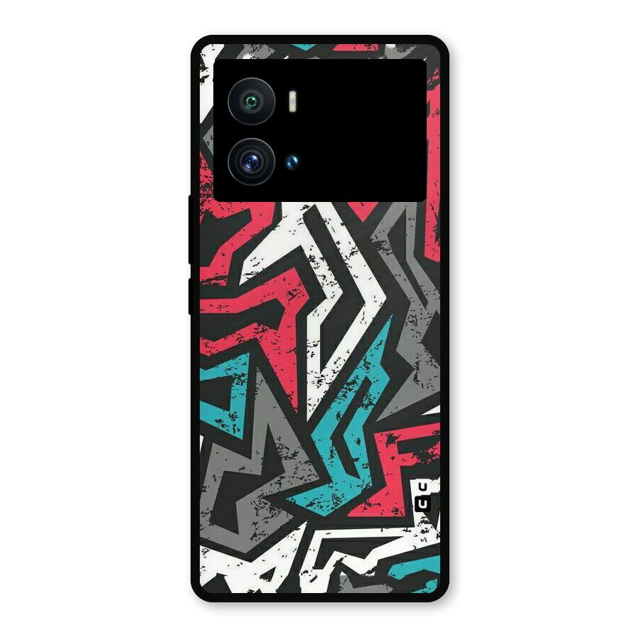 Rugged Strike Abstract Metal Back Case for iQOO 9 Pro