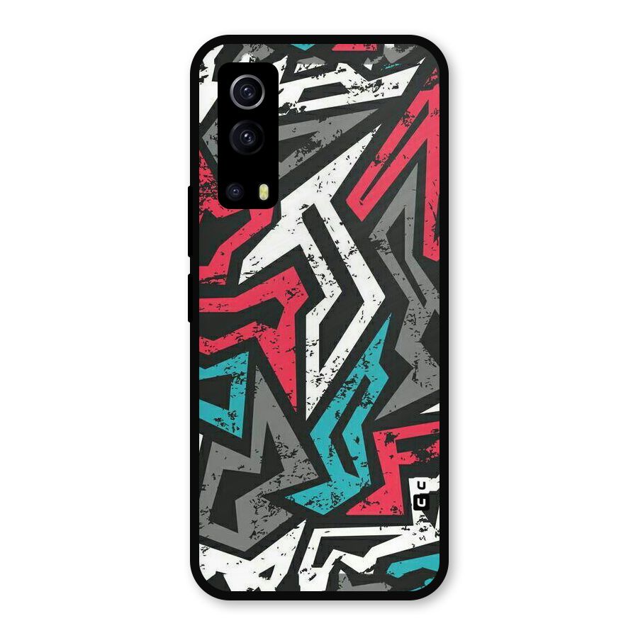 Rugged Strike Abstract Metal Back Case for iQOO Z3