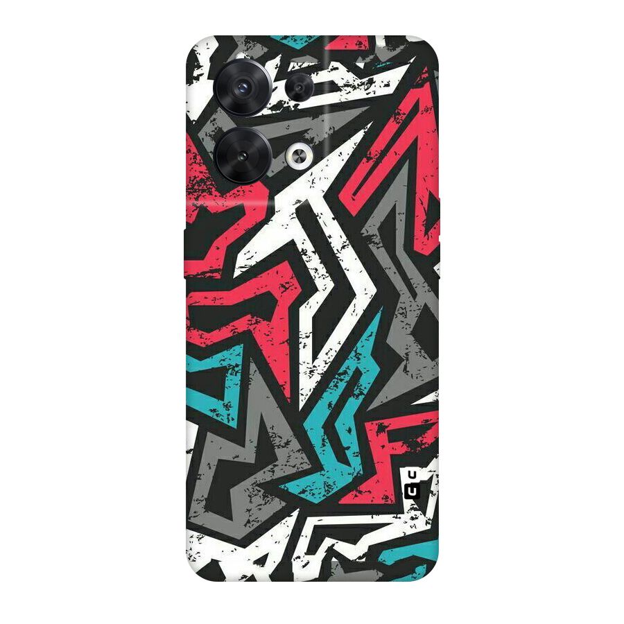 Rugged Strike Abstract Original Polycarbonate Back Case for Oppo Reno8 5G