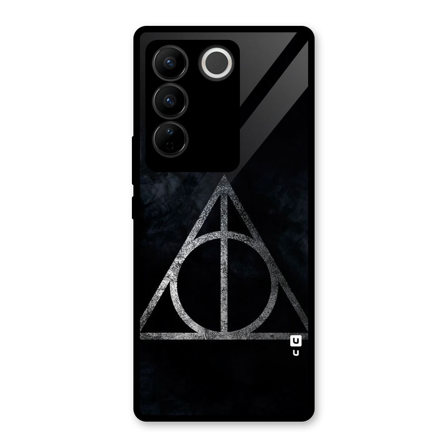 Rugged Triangle Design Glass Back Case for Vivo V27 Pro