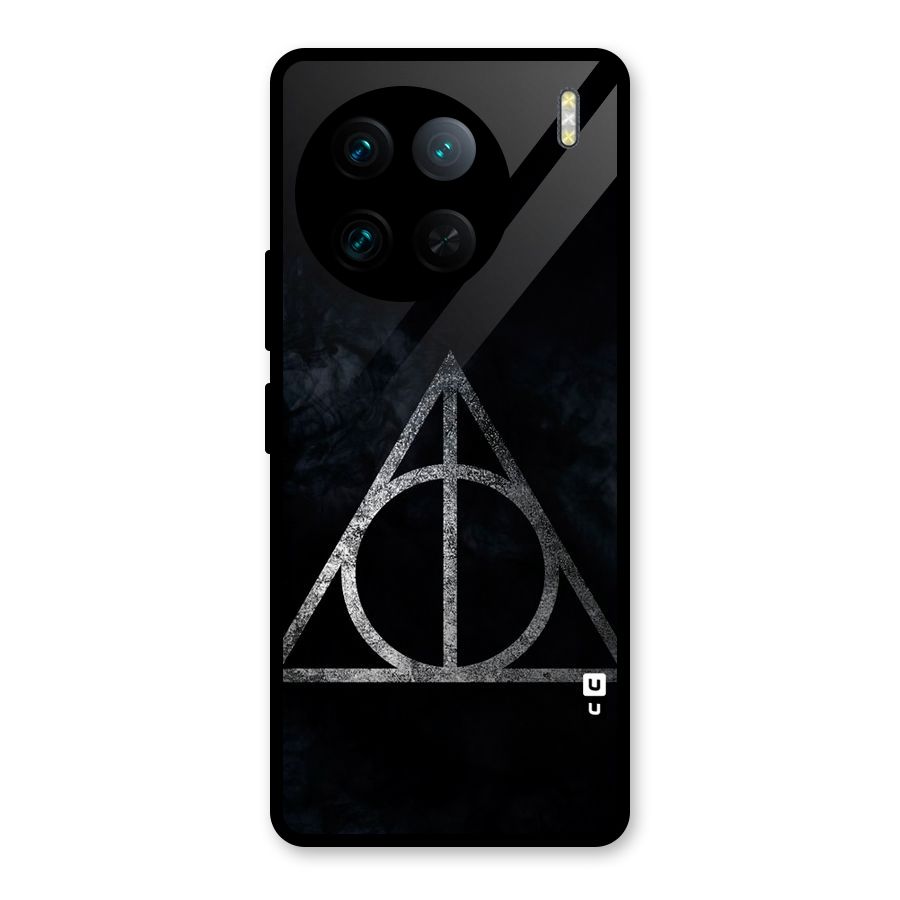 Rugged Triangle Design Glass Back Case for Vivo X90 Pro