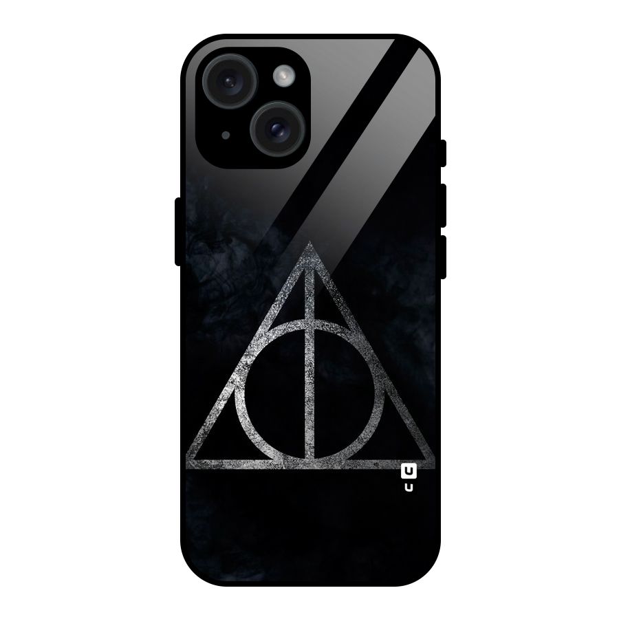 Rugged Triangle Design Glass Back Case for iPhone 15