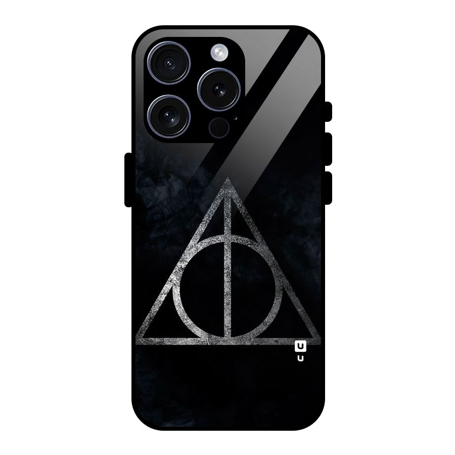 Rugged Triangle Design Glass Back Case for iPhone 15 Pro