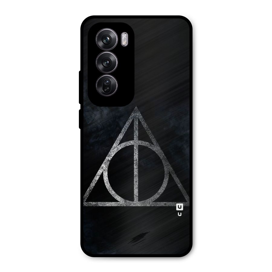 Rugged Triangle Design Metal Back Case for Oppo Reno12 Pro