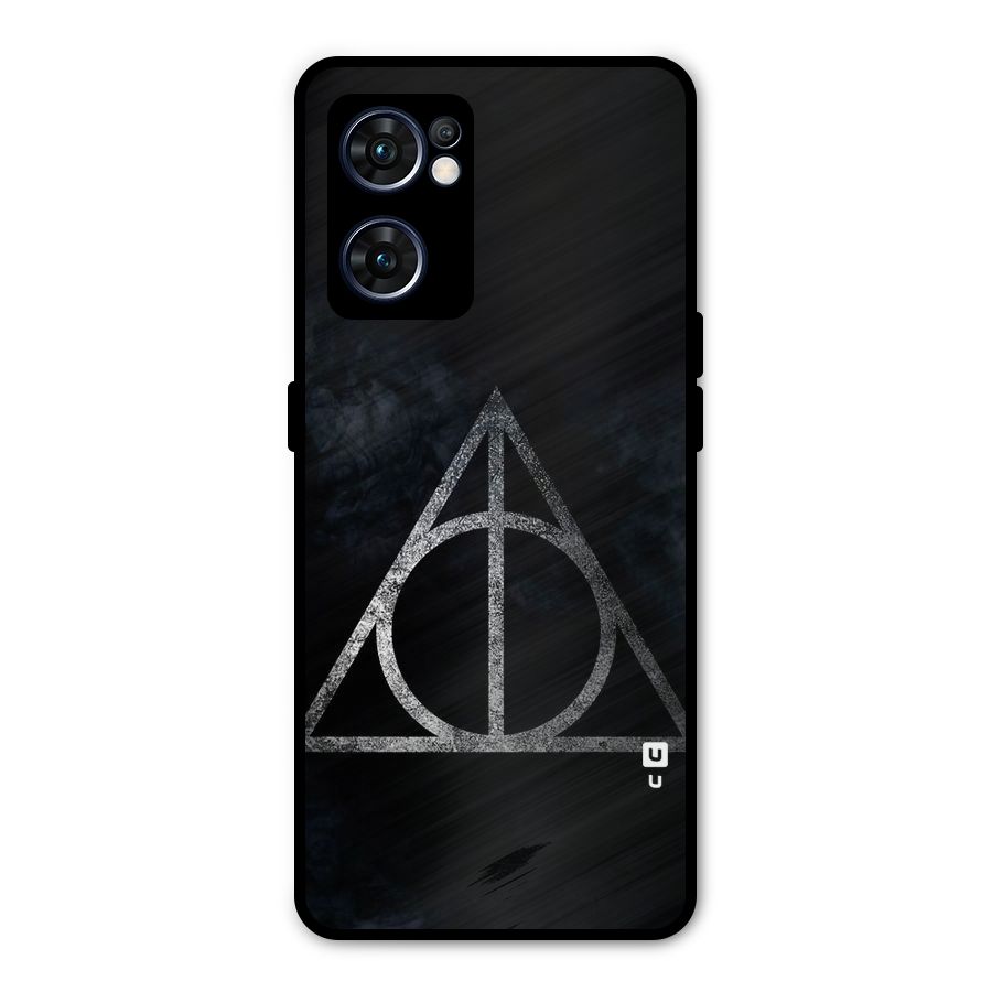 Rugged Triangle Design Metal Back Case for Oppo Reno7 5G