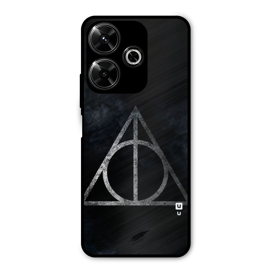 Rugged Triangle Design Metal Back Case for Poco M6 Plus
