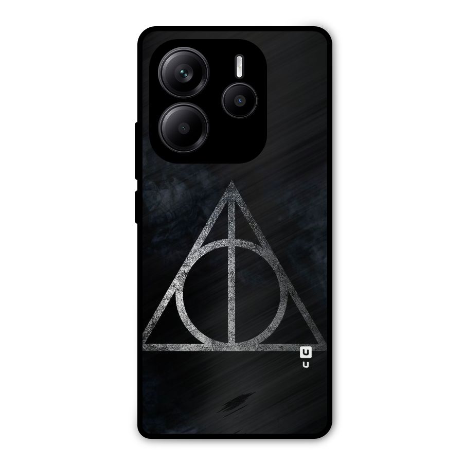 Rugged Triangle Design Metal Back Case for Redmi Note 14 5G