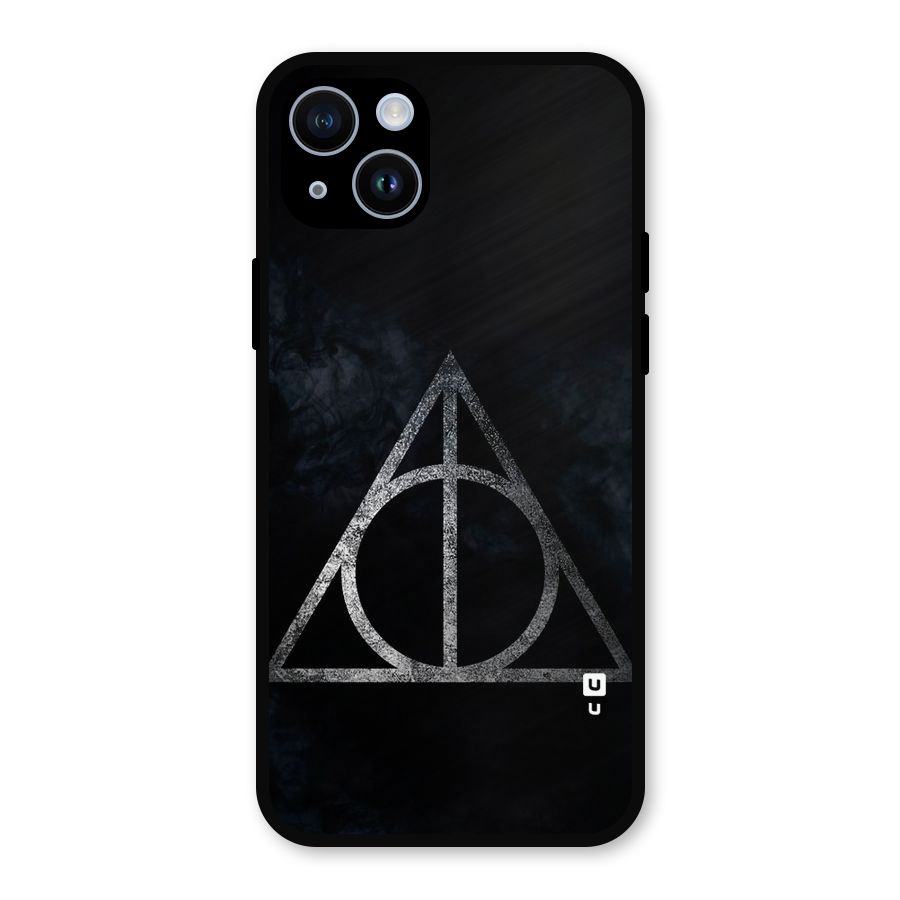 Rugged Triangle Design Metal Back Case for iPhone 14