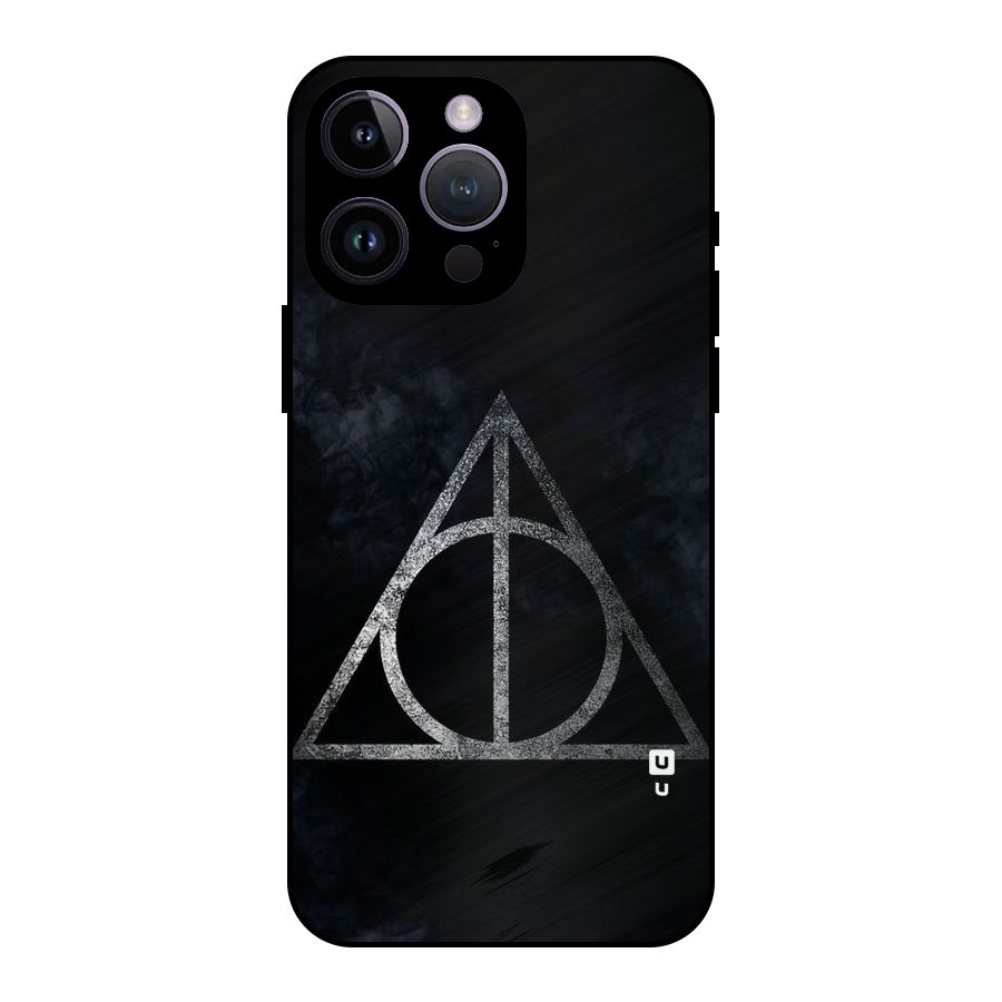 Rugged Triangle Design Metal Back Case for iPhone 14 Pro Max