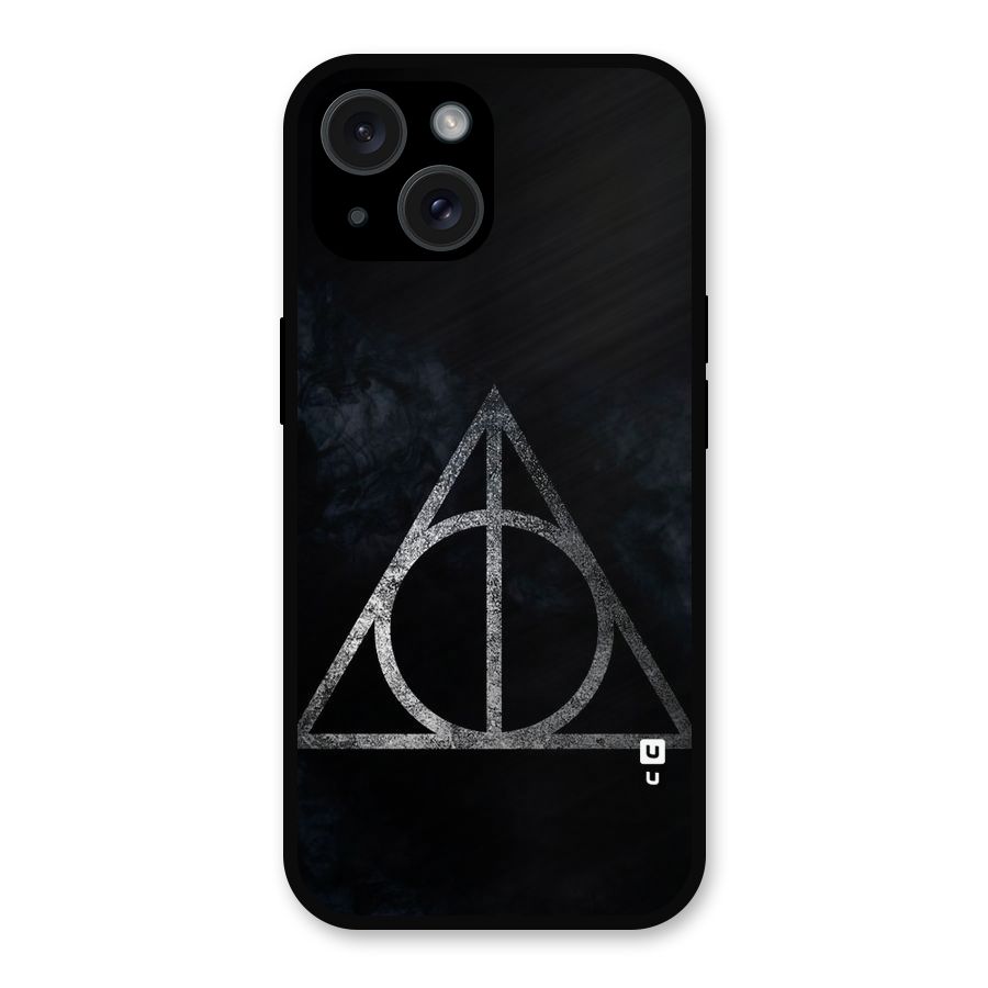 Rugged Triangle Design Metal Back Case for iPhone 15