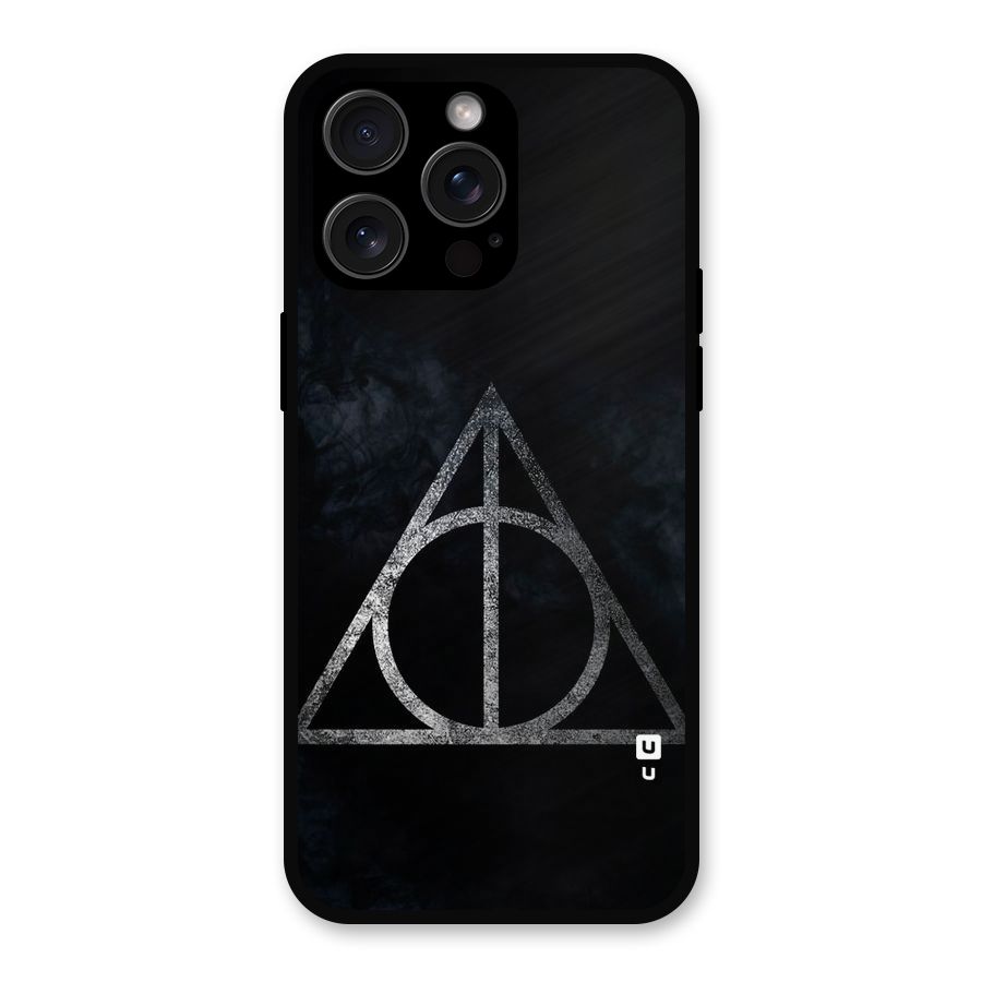 Rugged Triangle Design Metal Back Case for iPhone 15 Pro Max