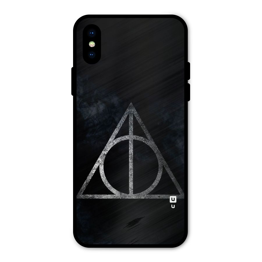 Rugged Triangle Design Metal Back Case for iPhone X