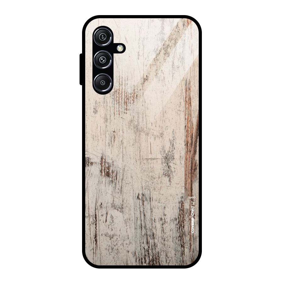 Rugged Wooden Texture Glass Back Case for Galaxy M34 5G