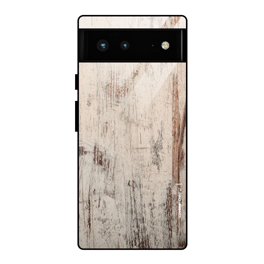 Rugged Wooden Texture Glass Back Case for Google Pixel 6