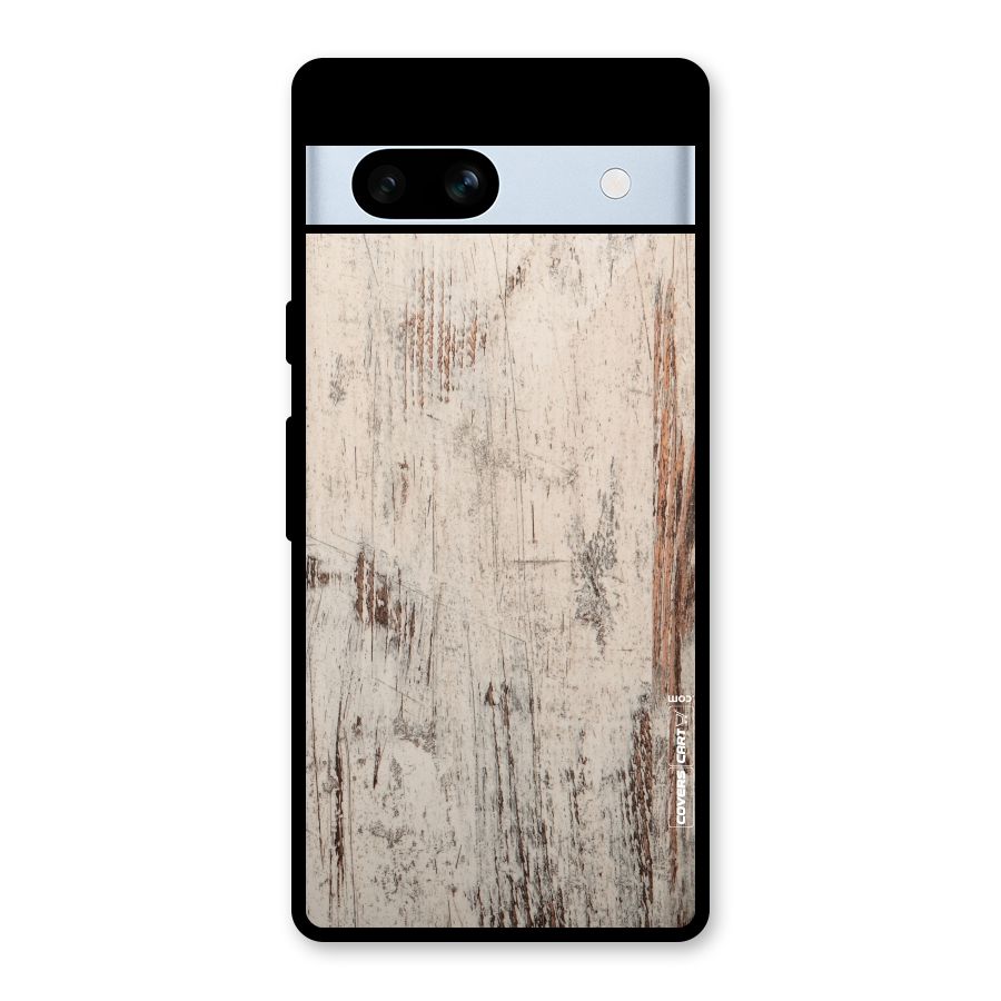 Rugged Wooden Texture Glass Back Case for Google Pixel 7a