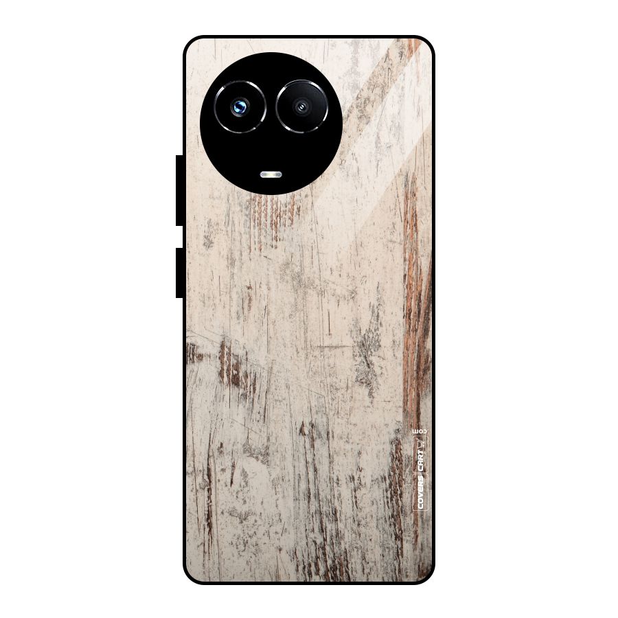 Rugged Wooden Texture Glass Back Case for Realme 11X