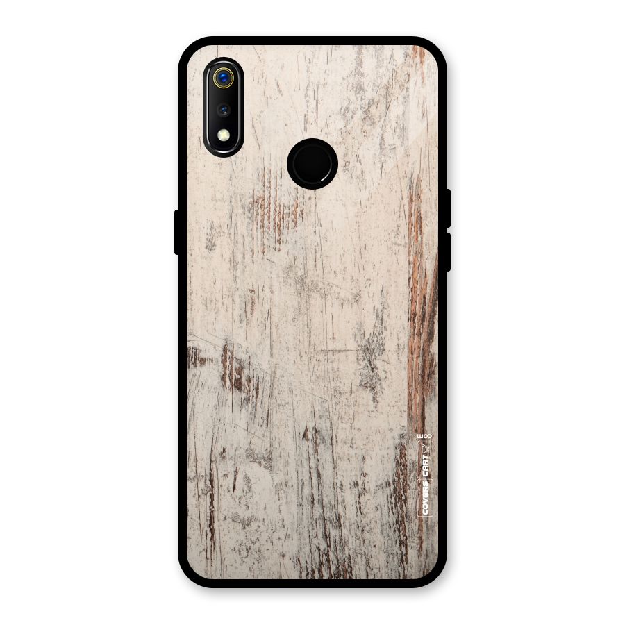 Rugged Wooden Texture Glass Back Case for Realme 3i