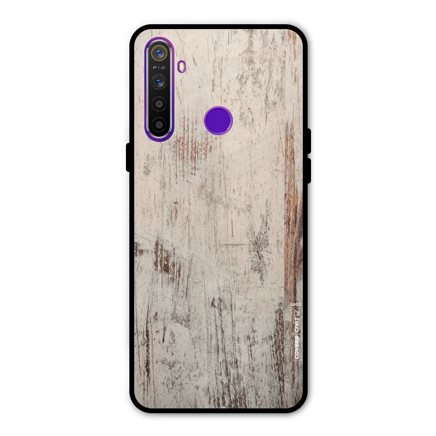 Rugged Wooden Texture Glass Back Case for Realme 5s