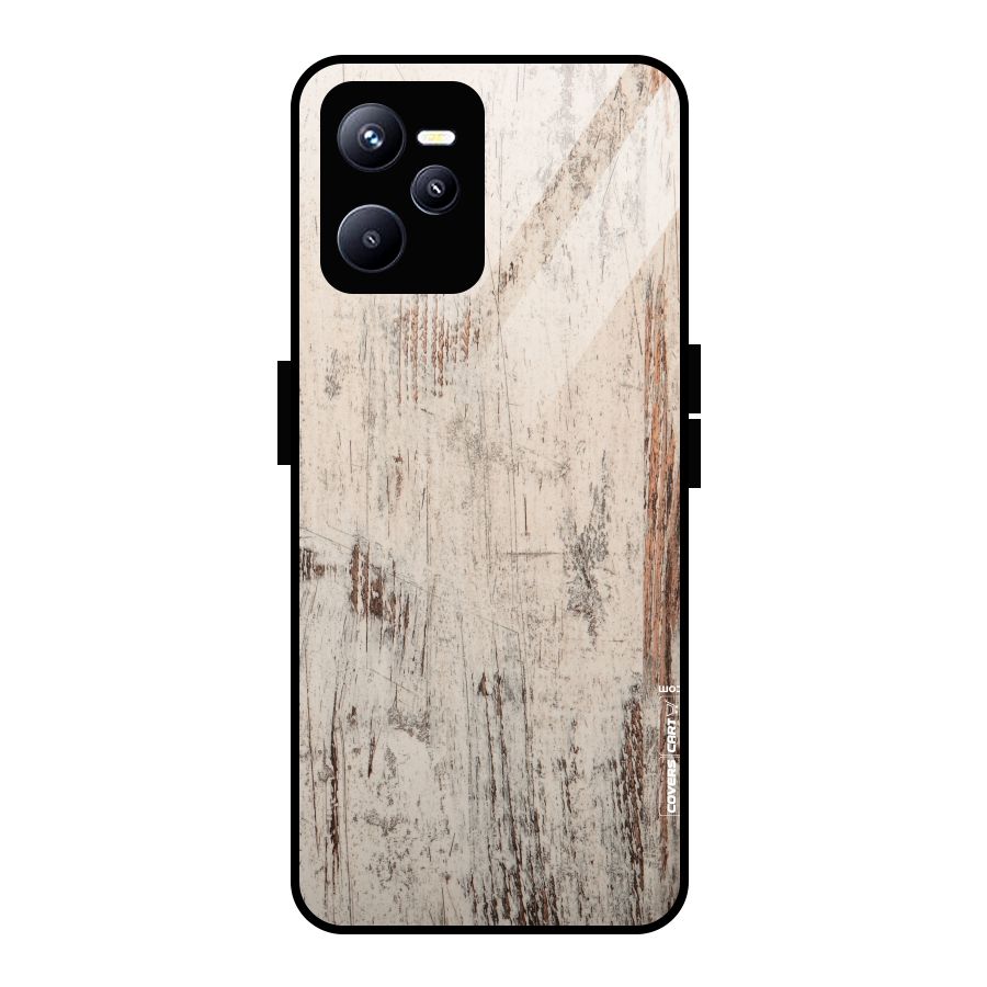 Rugged Wooden Texture Glass Back Case for Realme C35
