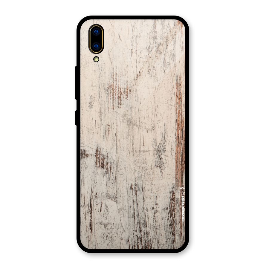 Rugged Wooden Texture Glass Back Case for Vivo V11 Pro