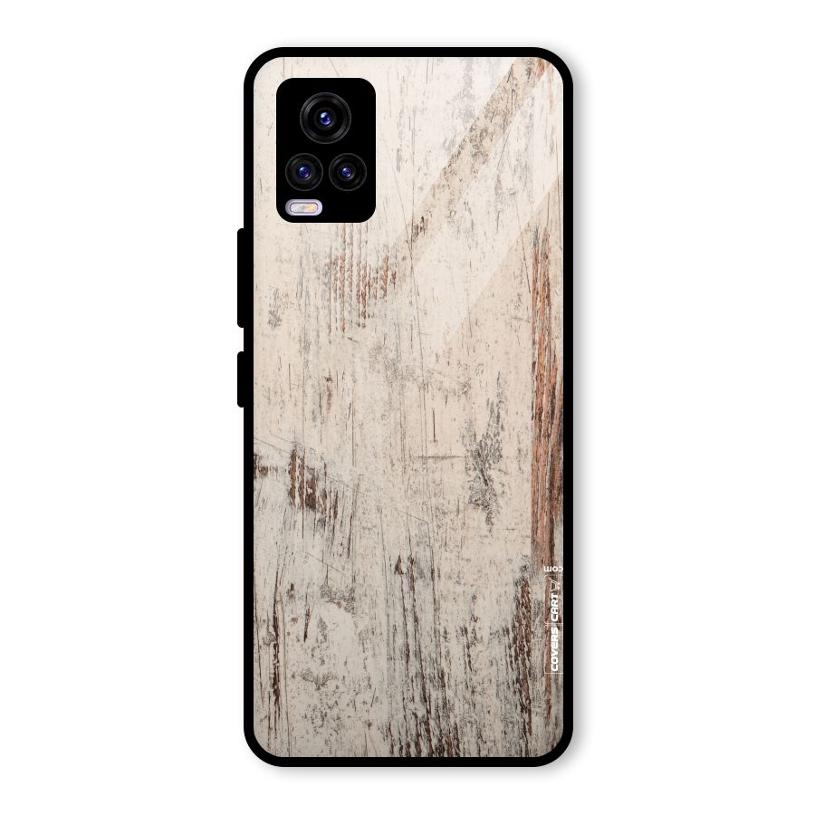 Rugged Wooden Texture Glass Back Case for Vivo V20 2021