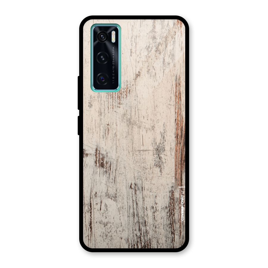 Rugged Wooden Texture Glass Back Case for Vivo V20 SE