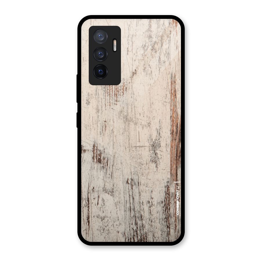 Rugged Wooden Texture Glass Back Case for Vivo V23e