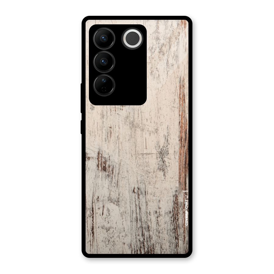 Rugged Wooden Texture Glass Back Case for Vivo V27