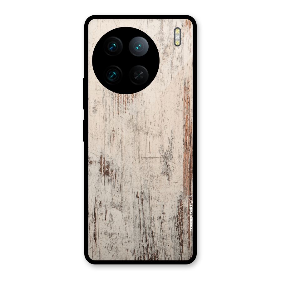 Rugged Wooden Texture Glass Back Case for Vivo X90 Pro