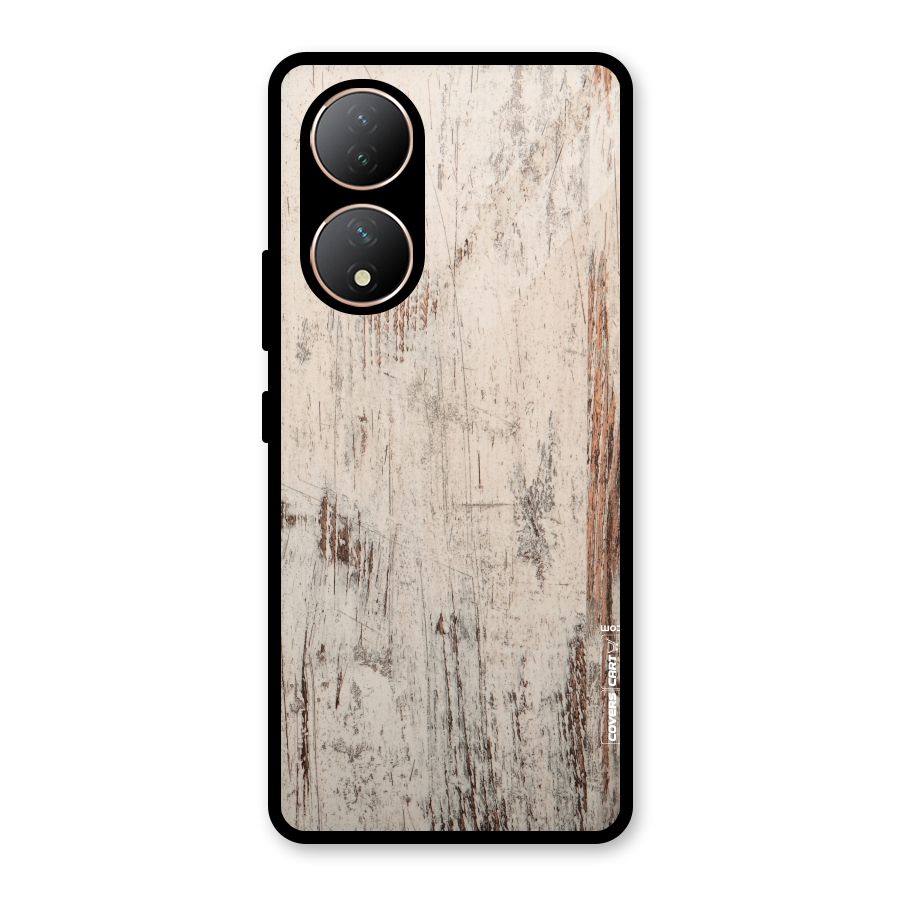 Rugged Wooden Texture Glass Back Case for Vivo Y100A