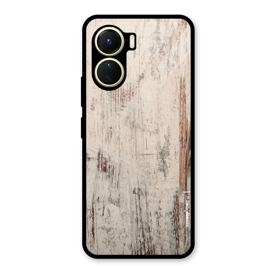 Rugged Wooden Texture Glass Back Case for Vivo Y56