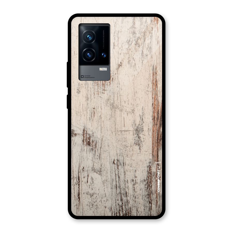 Rugged Wooden Texture Glass Back Case for iQOO 9 5G