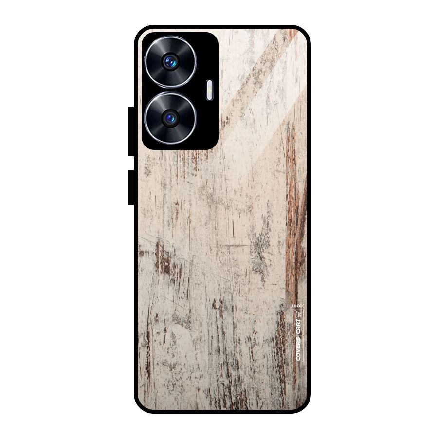 Rugged Wooden Texture Glass Back Case for realme C55