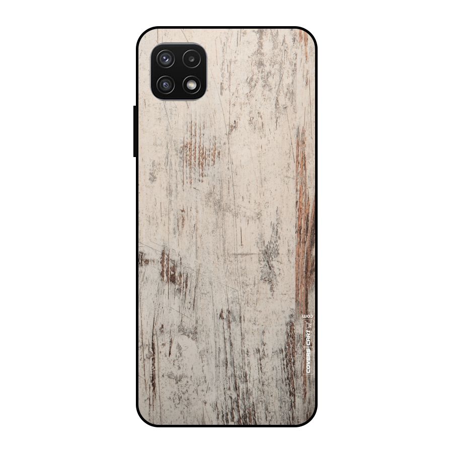 Rugged Wooden Texture Metal Back Case for Galaxy A22 5G