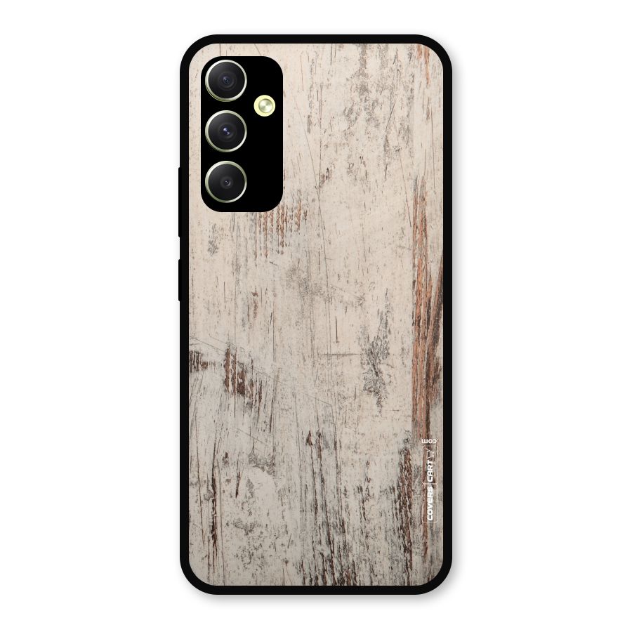 Rugged Wooden Texture Metal Back Case for Galaxy A34