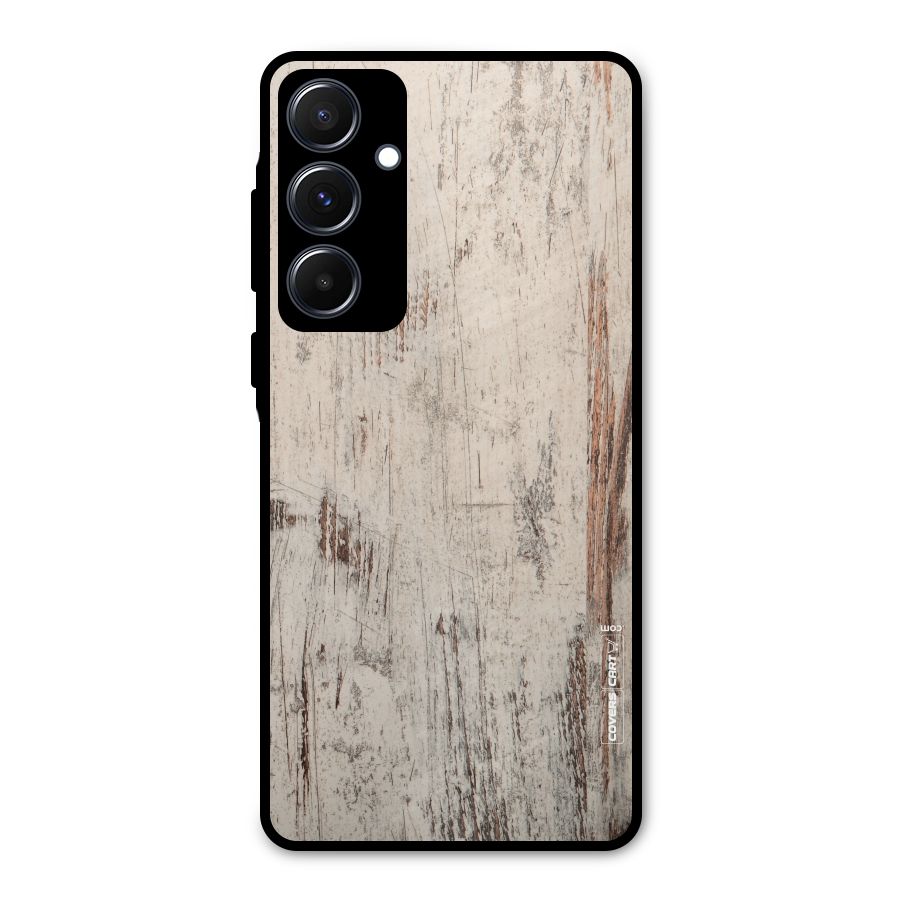 Rugged Wooden Texture Metal Back Case for Galaxy A55