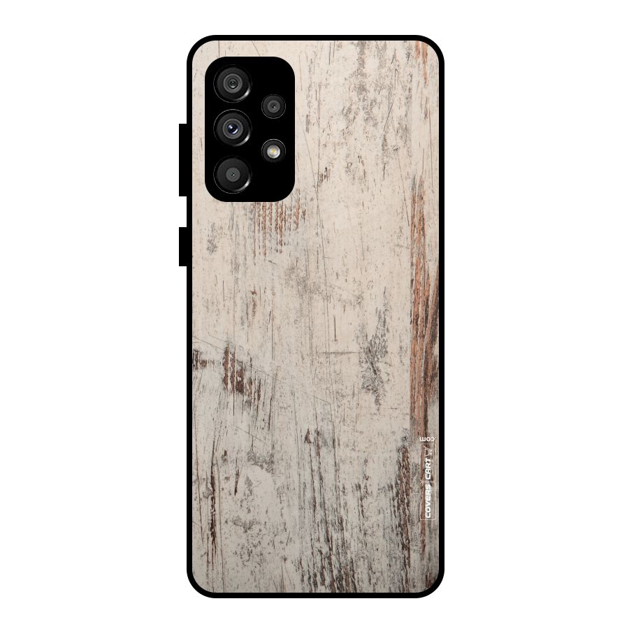 Rugged Wooden Texture Metal Back Case for Galaxy A73 5G